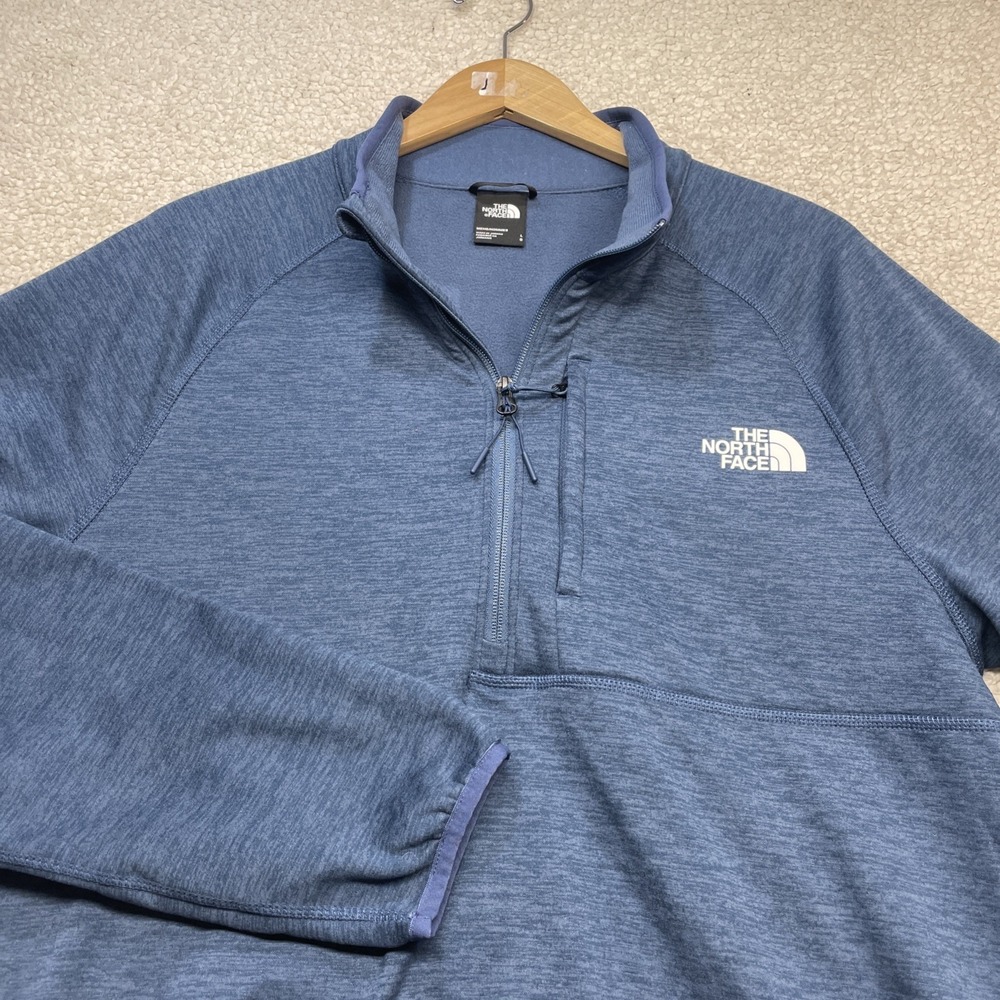 The North Face Pullover Mens L Blue Canyonlands 1/4 Zip Fleece Jacket Top